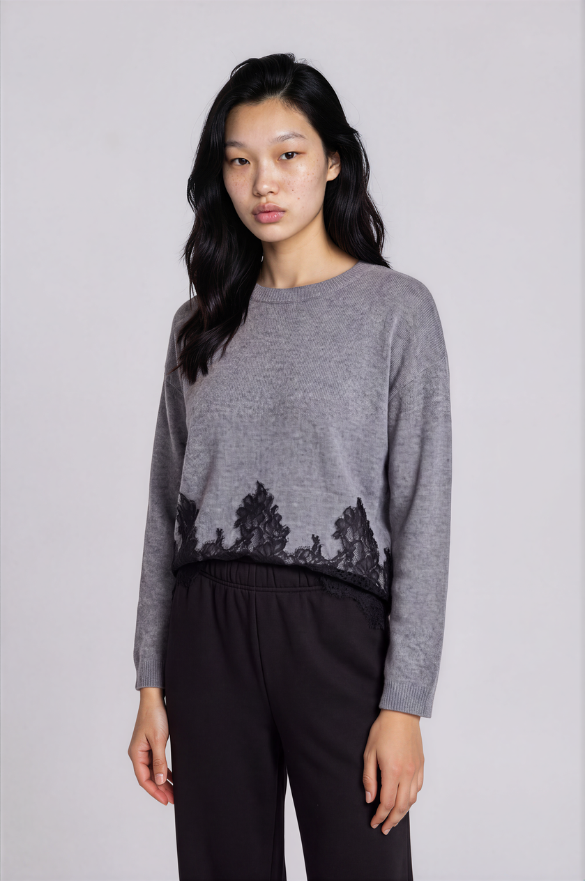 Cashmere Lace Trim Sweater