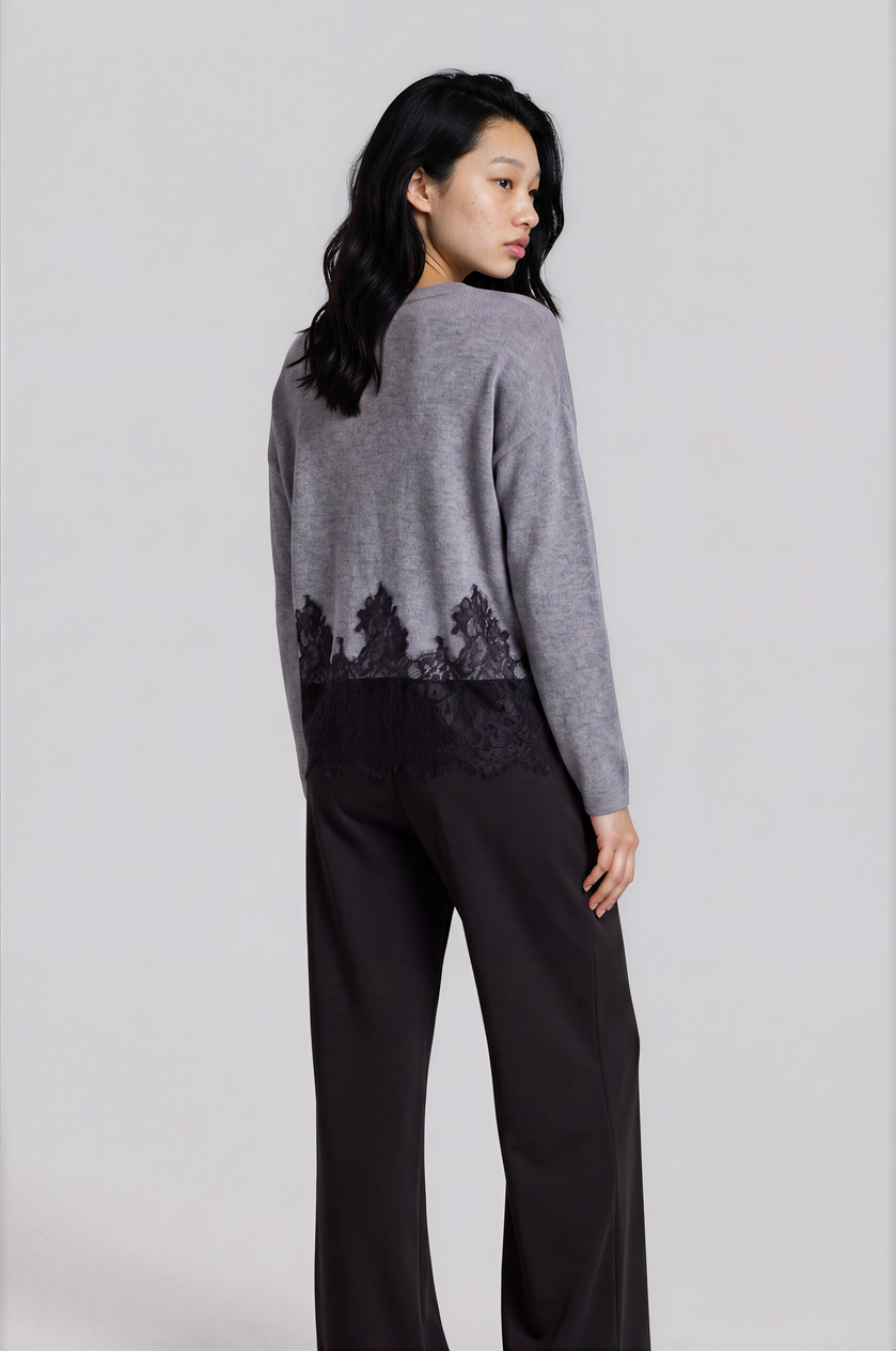 Cashmere Lace Trim Sweater
