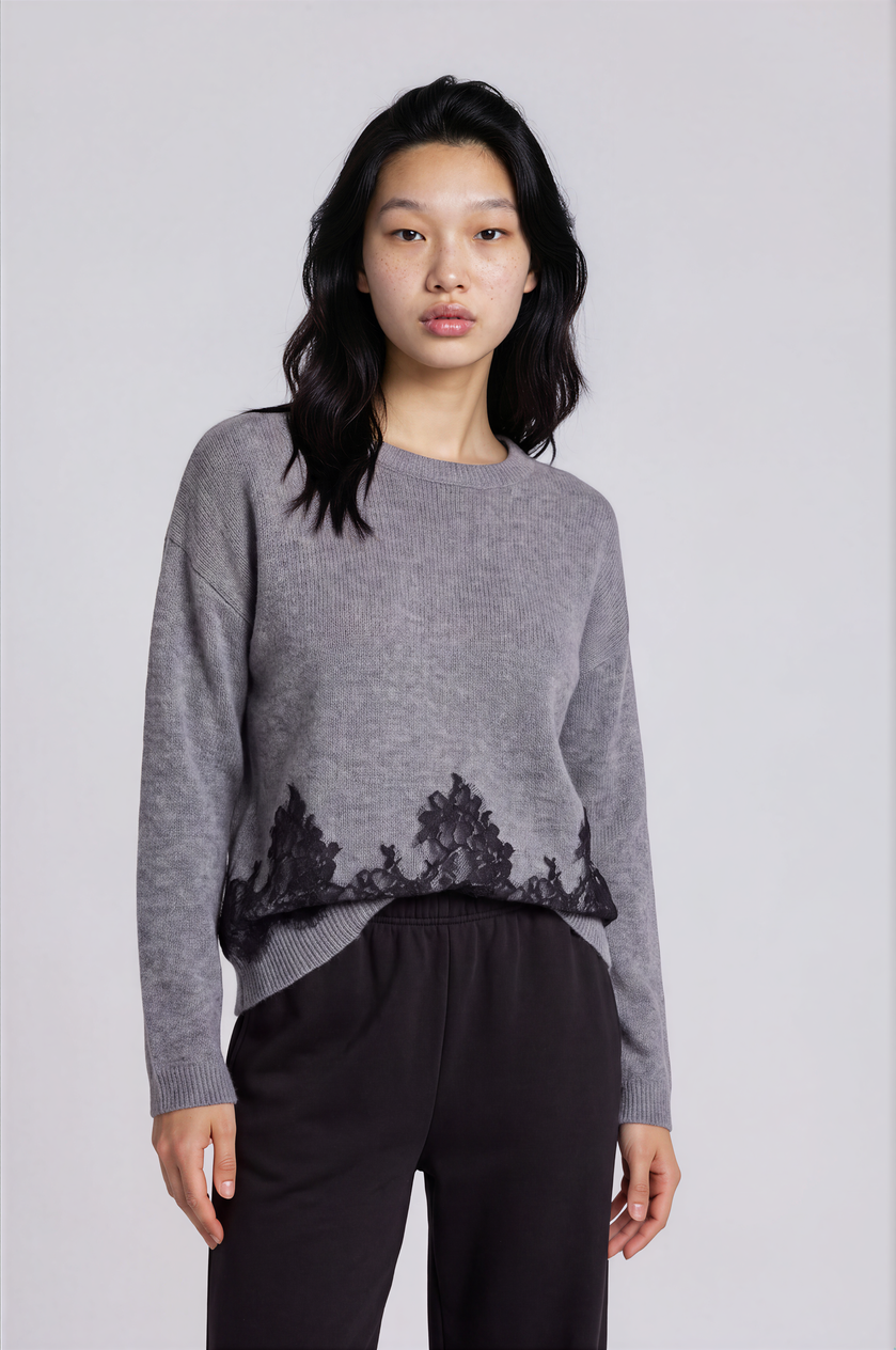 Cashmere Lace Trim Sweater