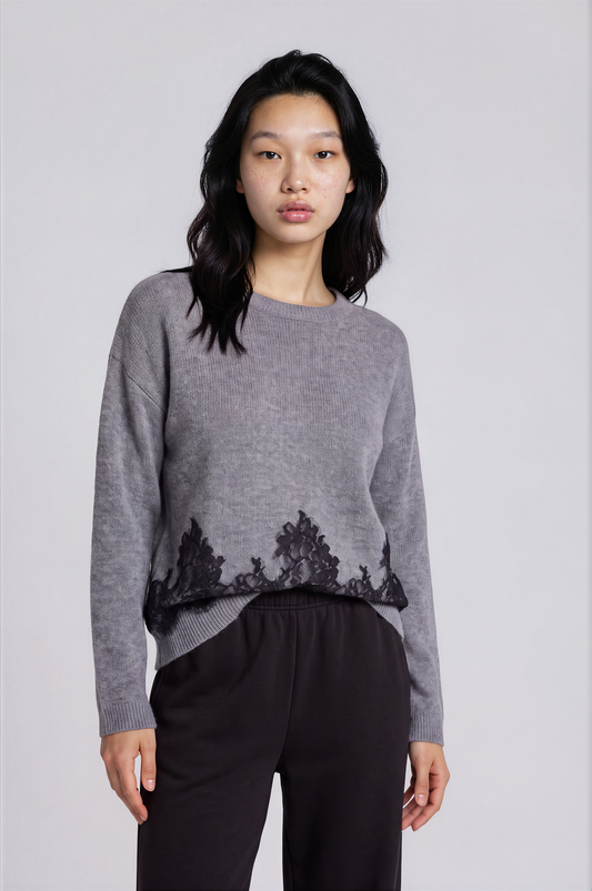 Cashmere Lace Trim Sweater