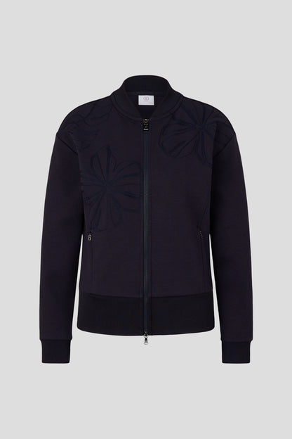 Floral Embroidered Sweatshirt Jacket