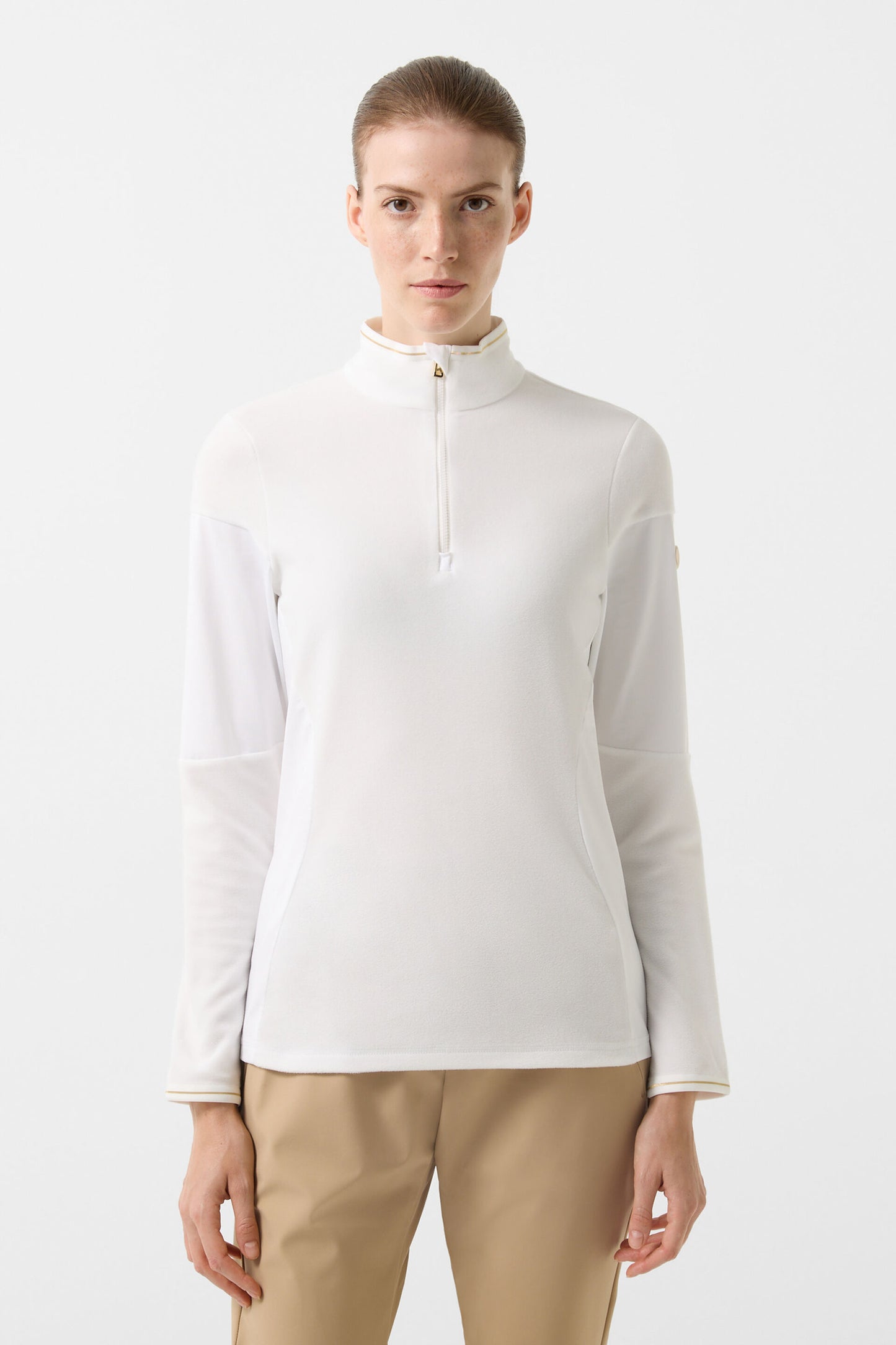 Sporty Microfleece Zip Collar Sweater