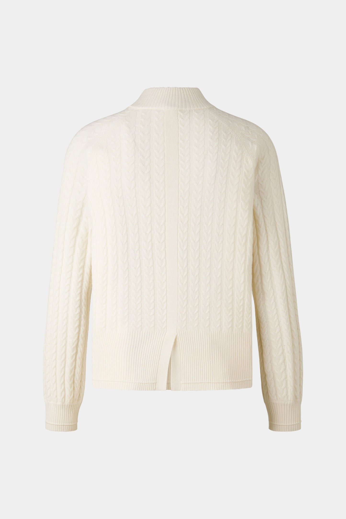 Cable Knit Sweater w. Zip Shoulder Detail