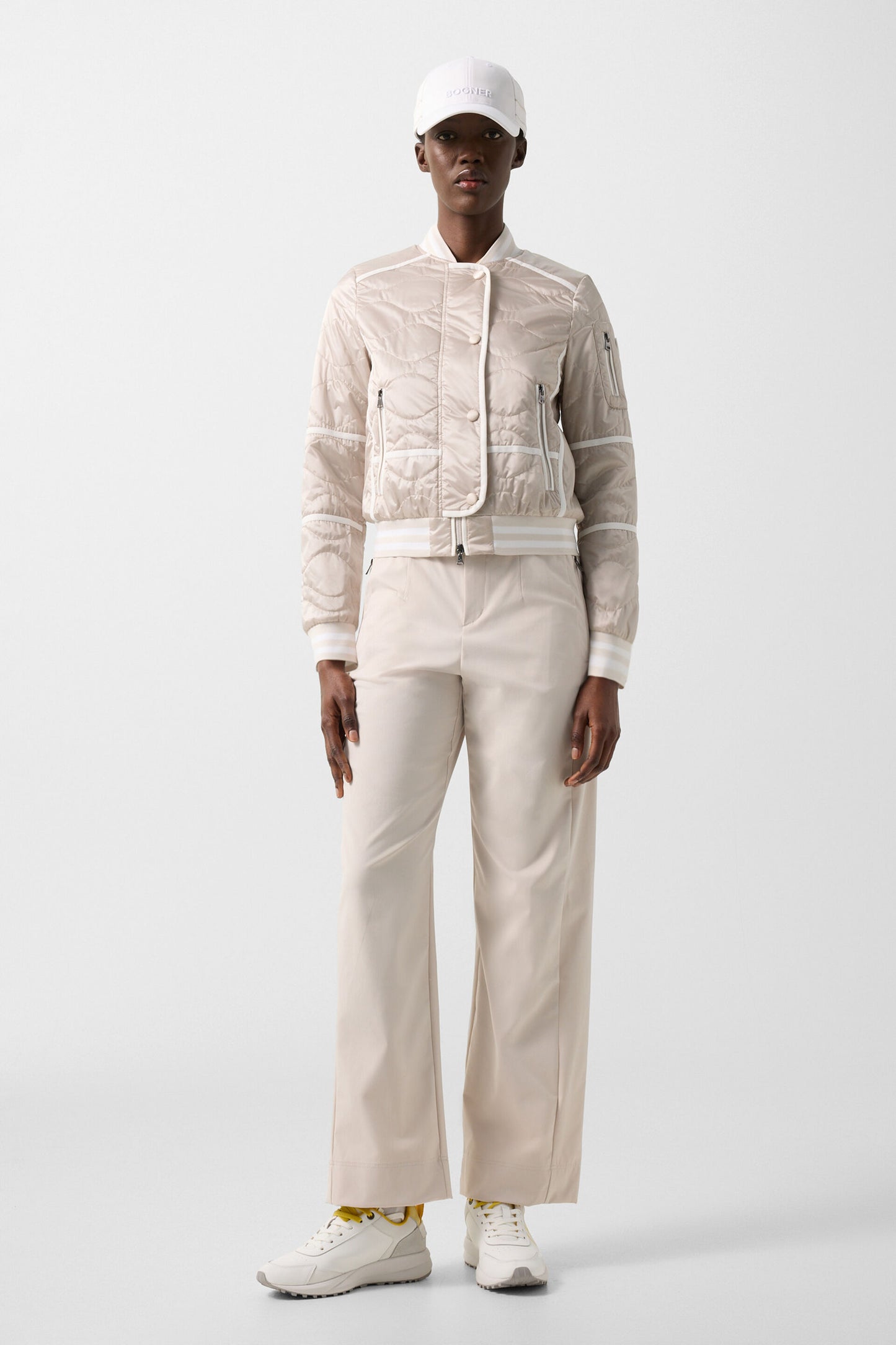 Wave Quilted Bomber Jacket