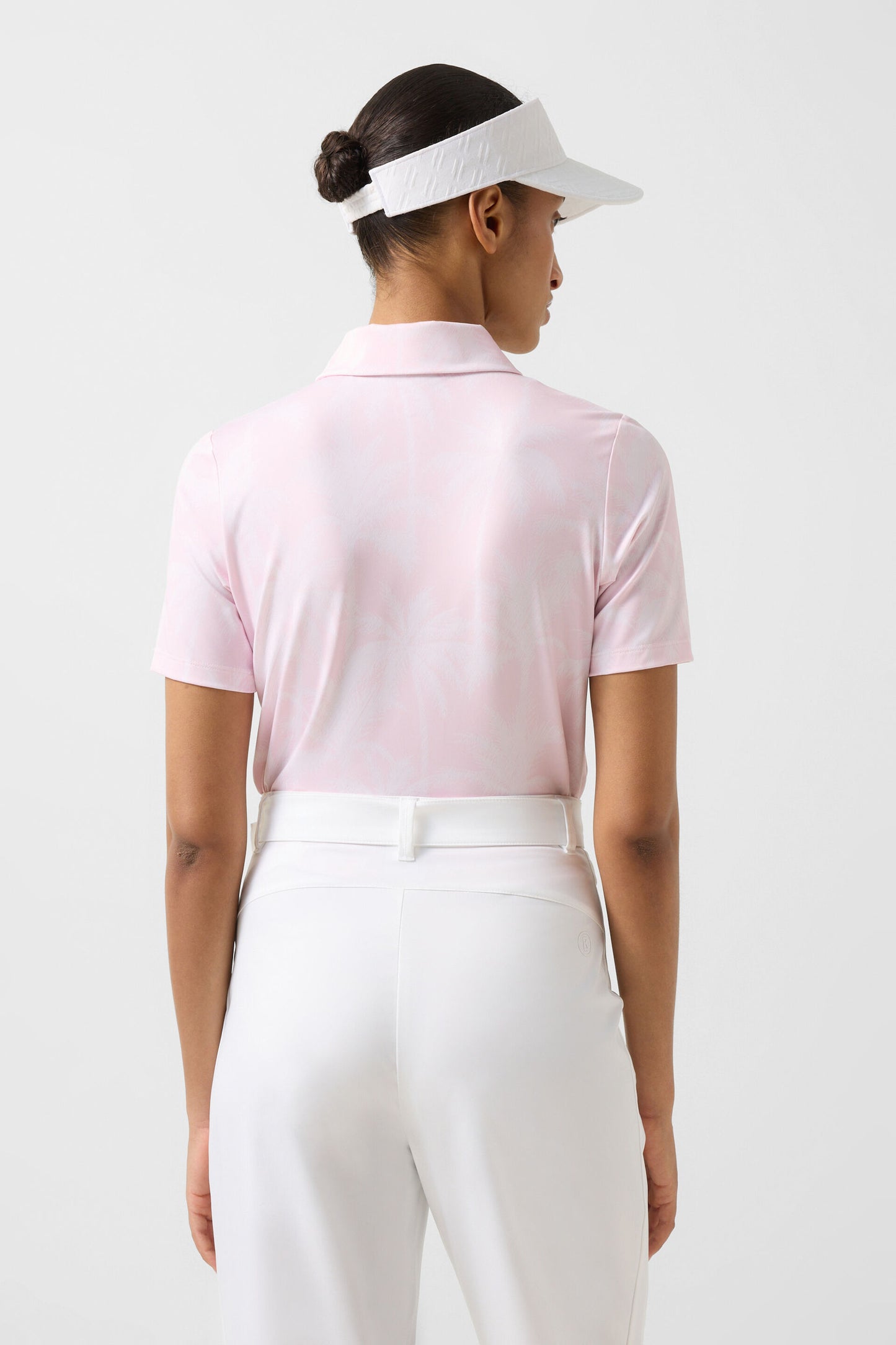 Fine Jersey Zip Palm Tree Polo Top