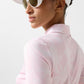 Fine Jersey Zip Palm Tree Polo Top