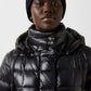 Quilted Glossy Midi Down Coat