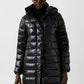 Quilted Glossy Midi Down Coat