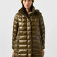 Quilted Glossy Midi Down Coat