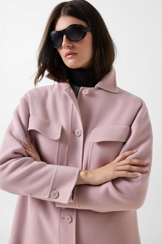 Midi Reversible Wool Shacket