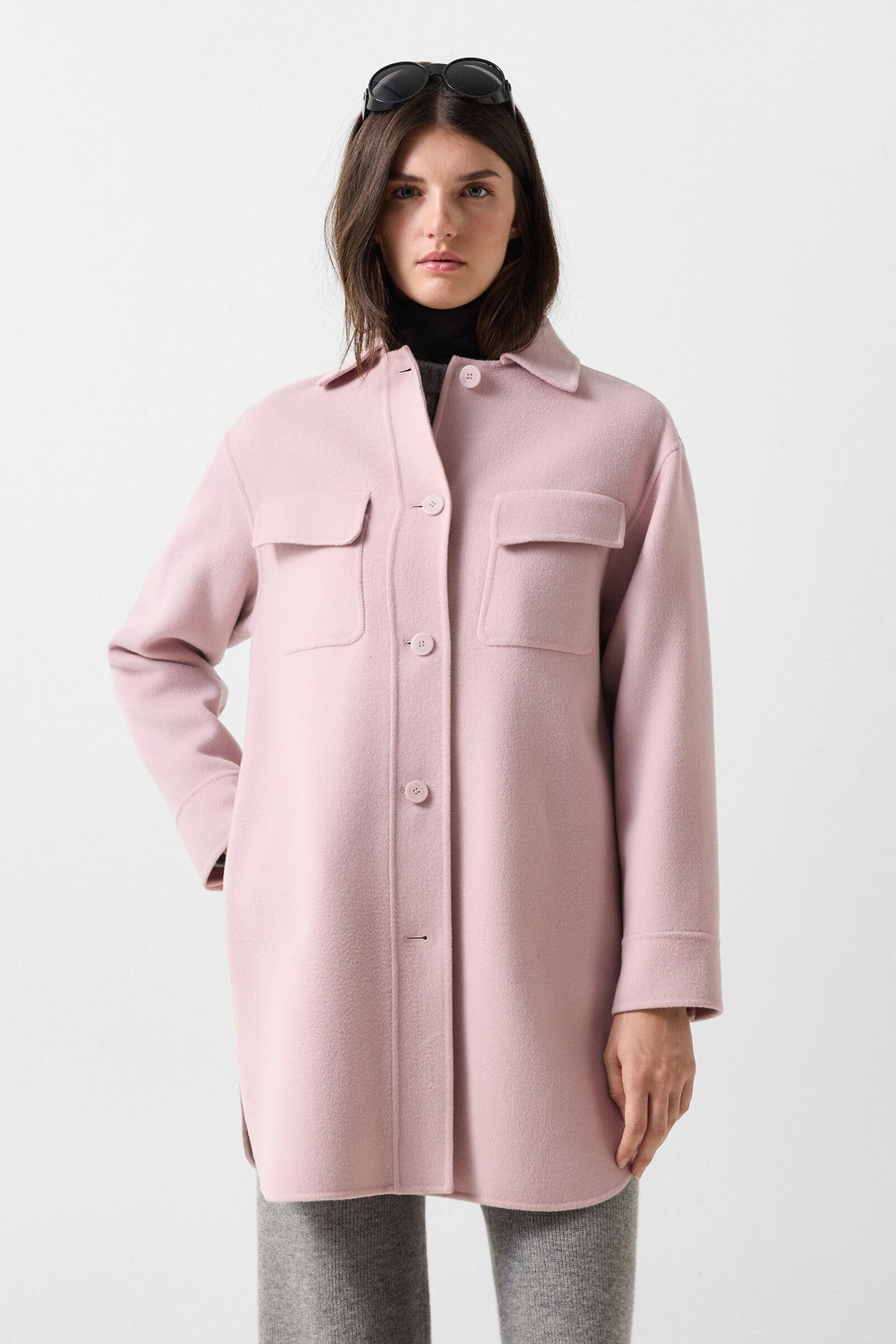 Midi Reversible Wool Shacket