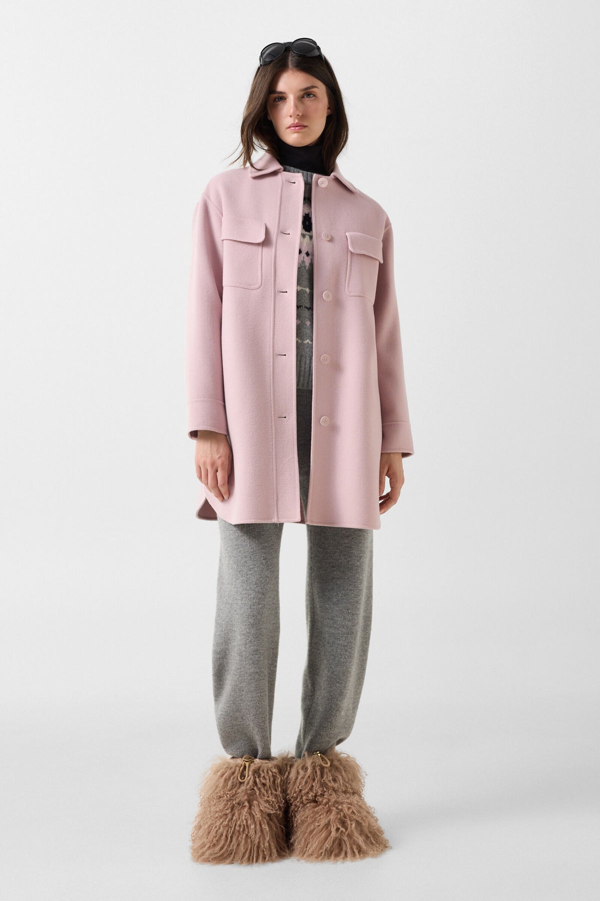 Midi Reversible Wool Shacket
