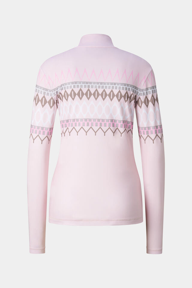 Zig-Zag Detailed Jersey Zip Top