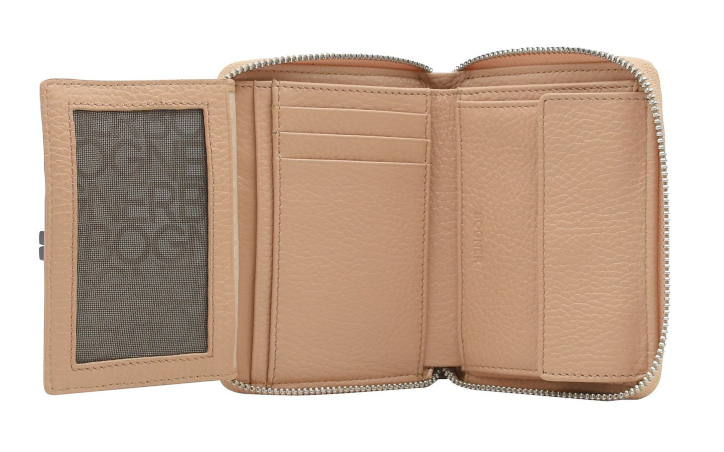 Grained Leather Zip Wallet