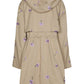 Hooded Unlined Parka W/Embroidered Florets