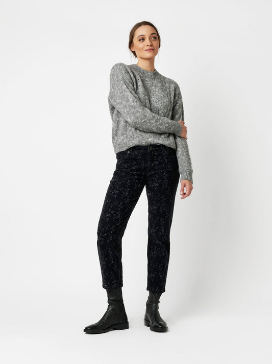 Distressed Ribbed Corduroy Pants