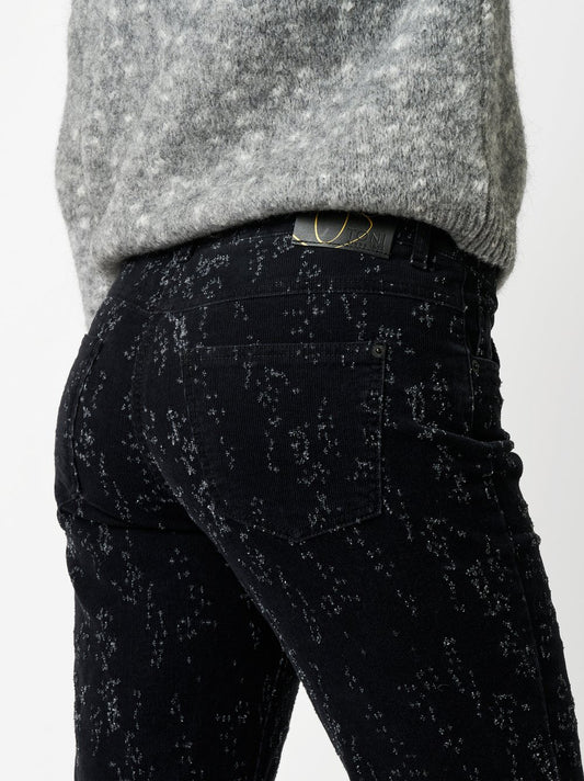 Distressed Ribbed Corduroy Pants
