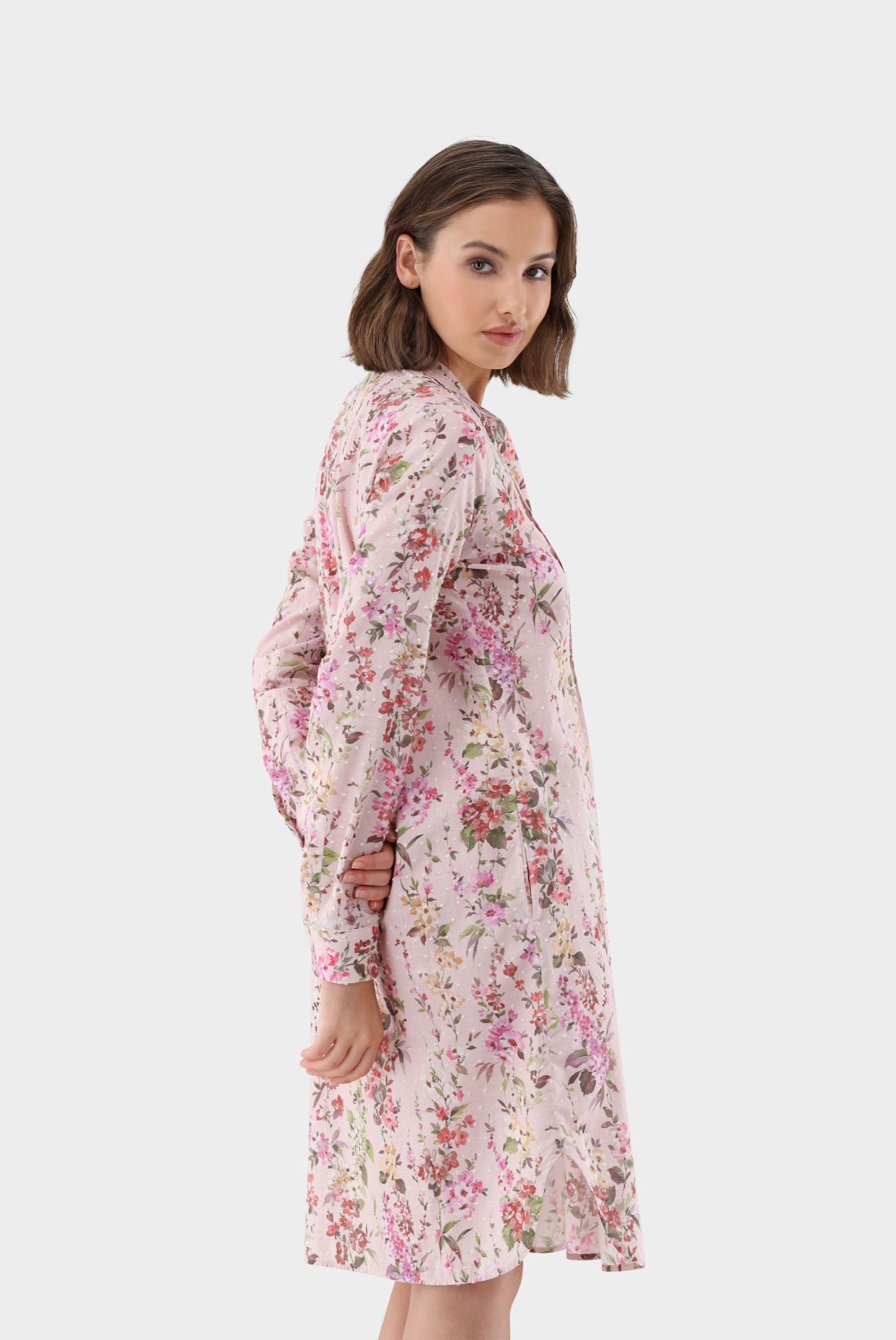 Cotton Voile Plumetis Floral Dress