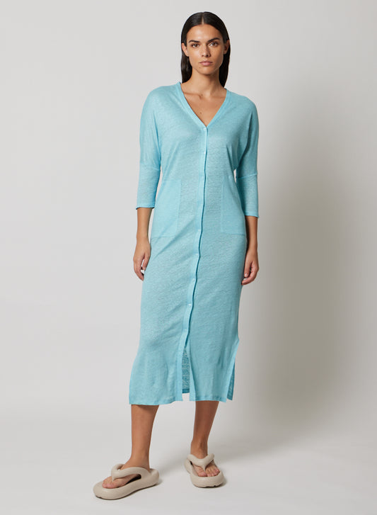 Luxe Linen Button-Up Dress