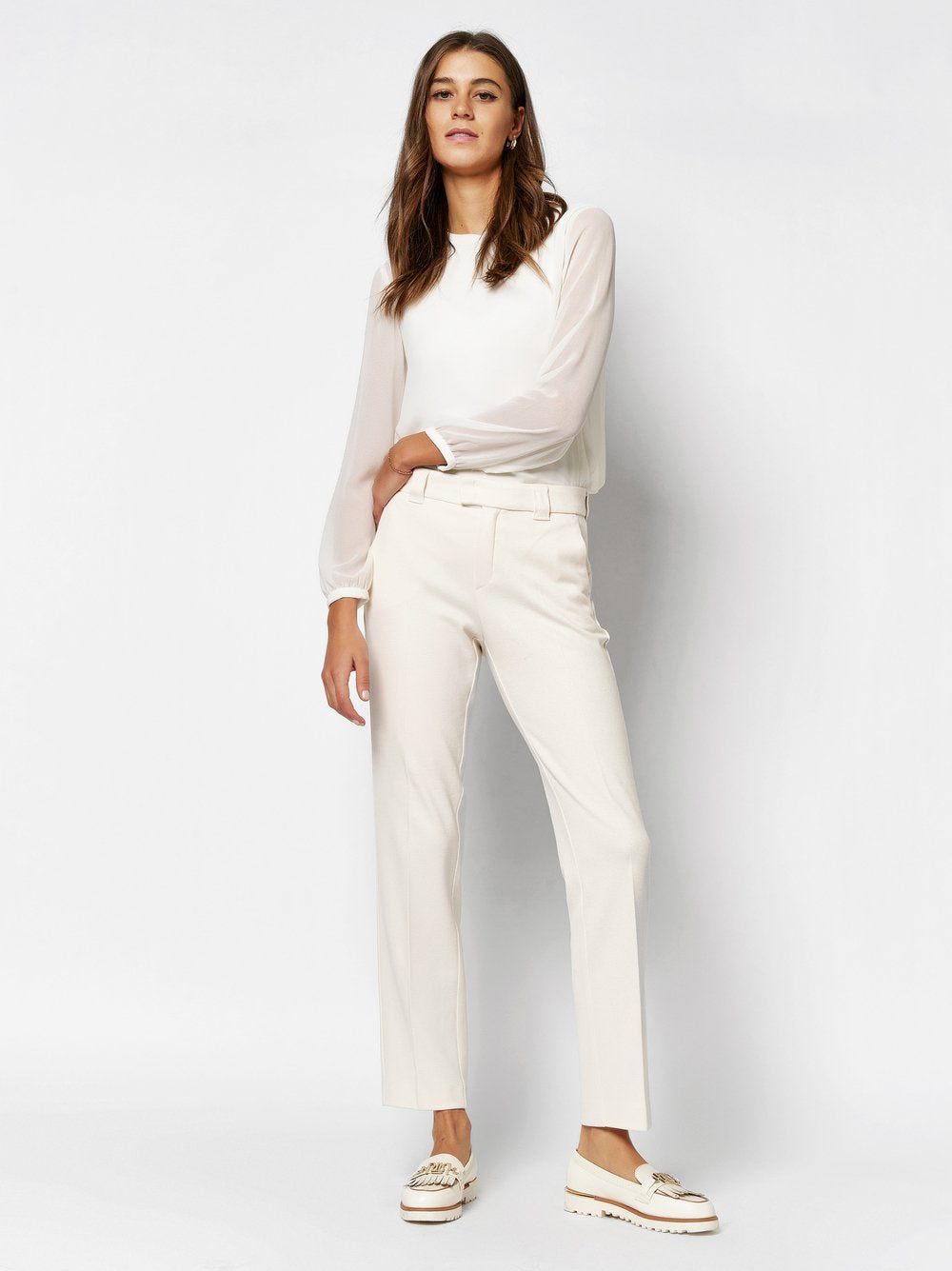 Winter White Flannel Trousers