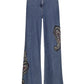 Embroidered Paisley Wide Leg Jean