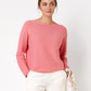 Cotton Rib-Knit Long Sleeve Sweater