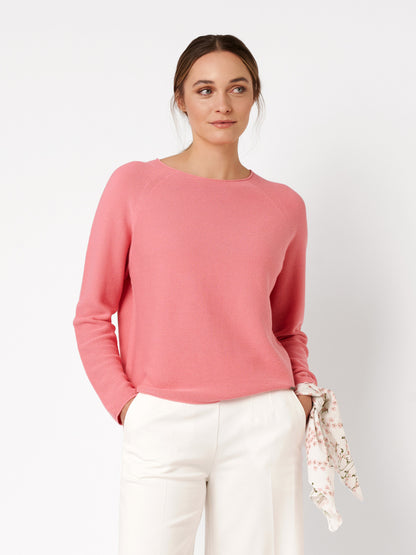 Cotton Rib-Knit Long Sleeve Sweater