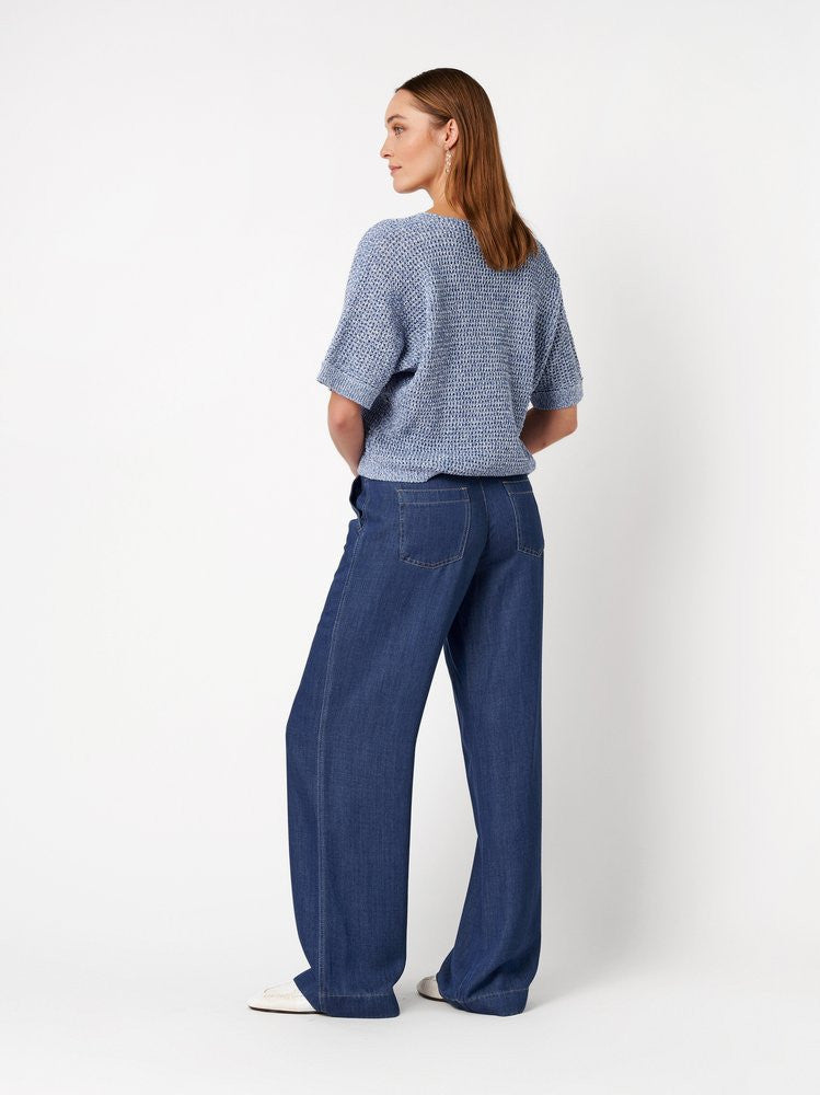 Cotton Crochet Half Sleeve Sweater