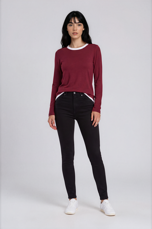 Double-Layer Cotton Long Sleeve Tee