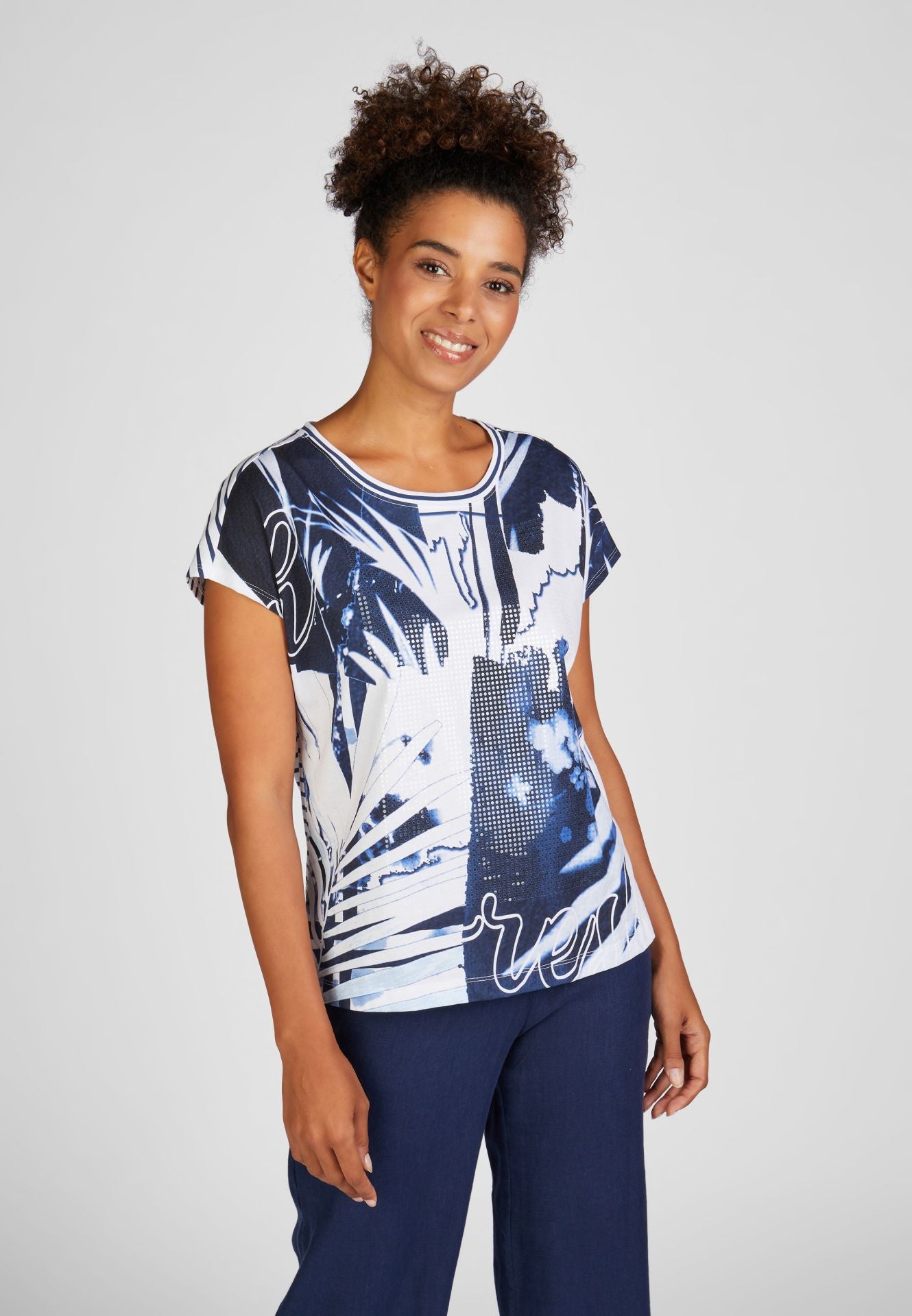 Abstract Striped Cotton Tee