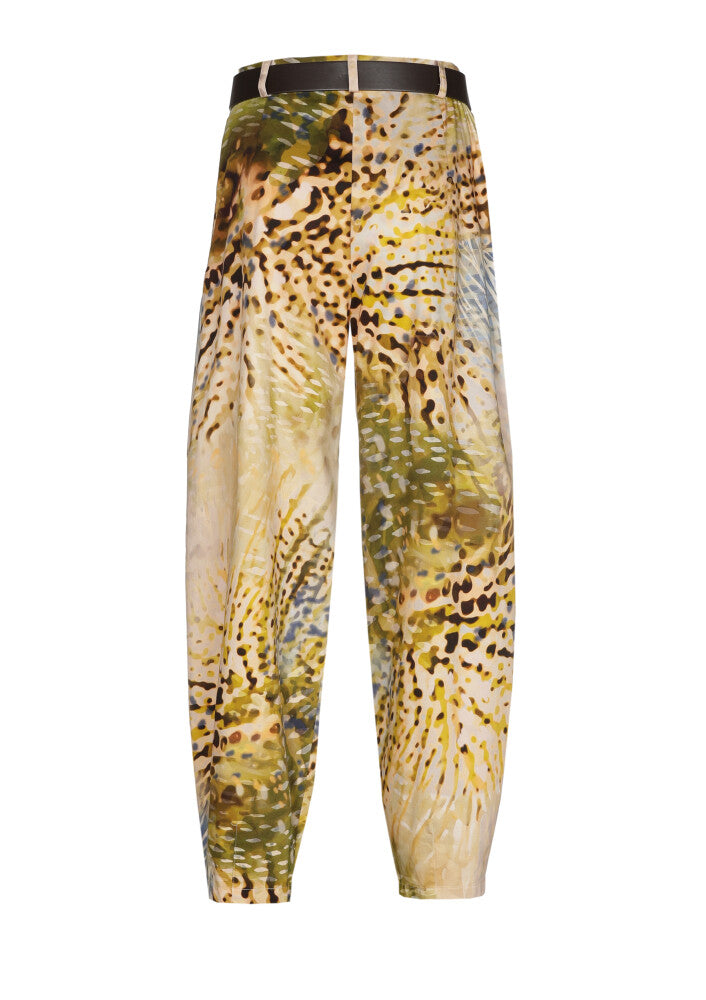 Leopard Print Belted Baggy Pant