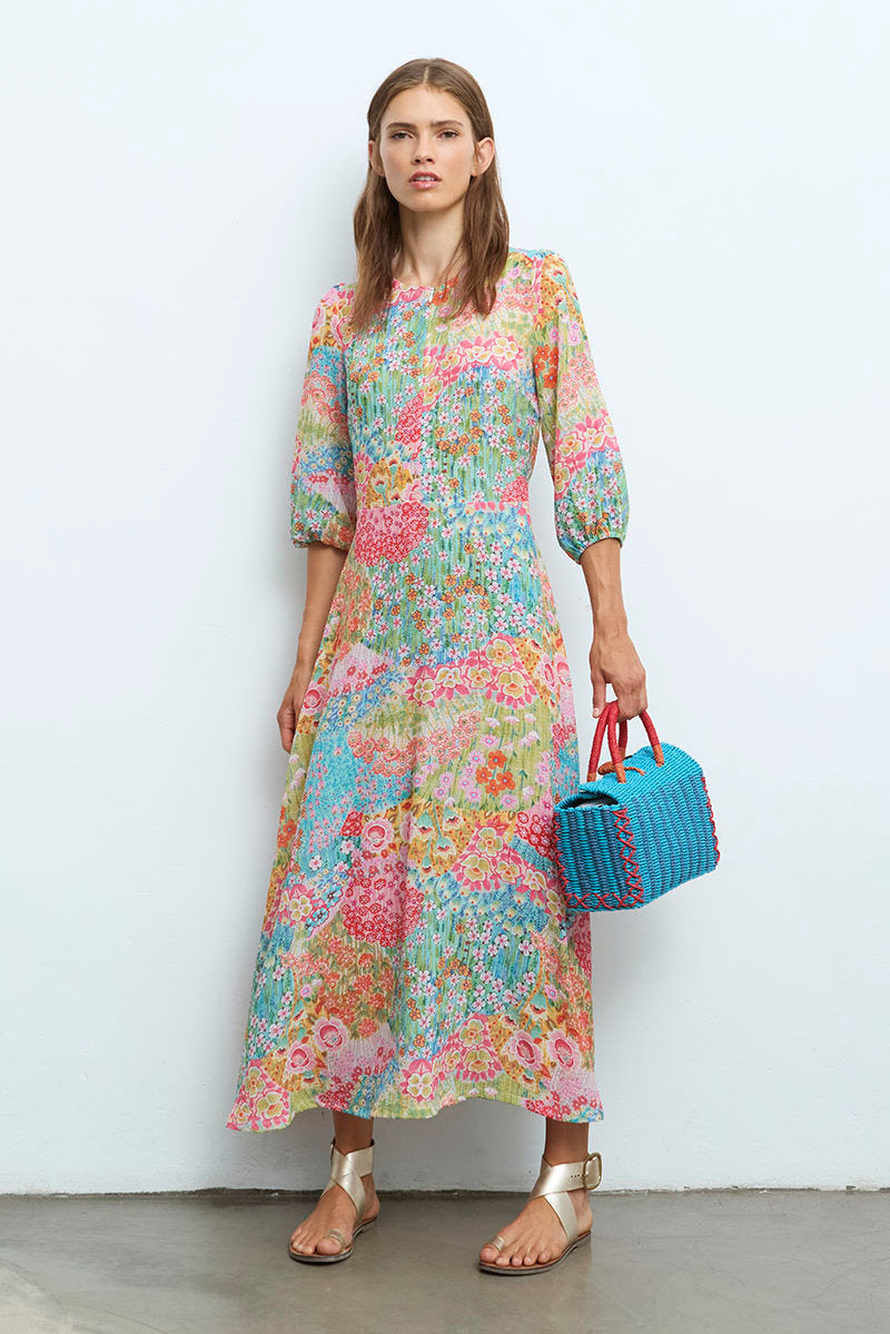 Wispy Floral Garden Long Dress