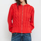 Chunky Cable Knit Zip Jacket
