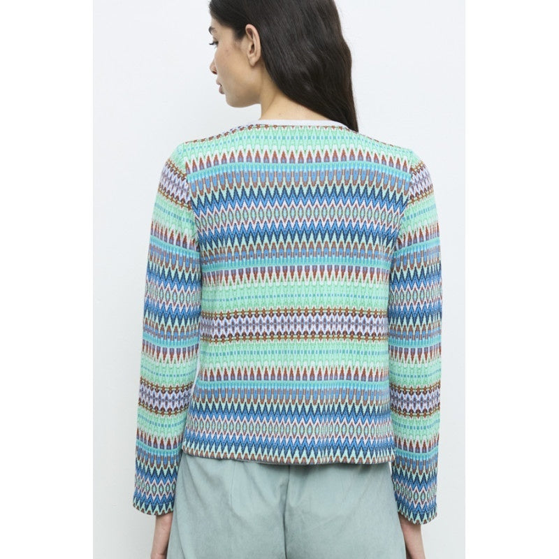 Missoni-Style Rib Knit Cardigan