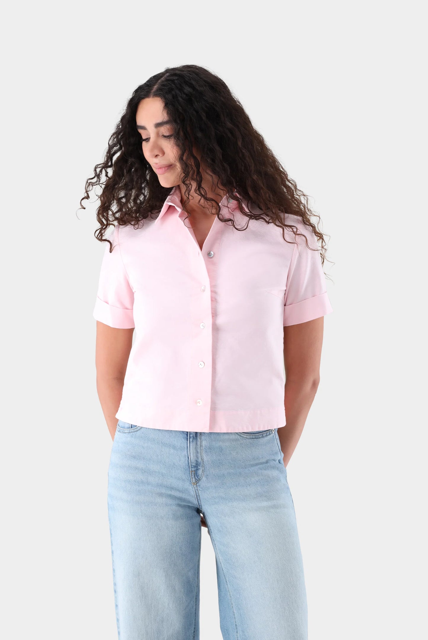 Organic Oxford Short Sleeve Blouse