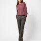 Flared Twill Flannel Pull-On Pants