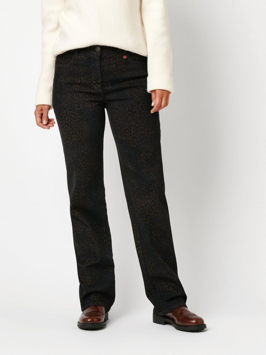 Leo Print Straight Leg Jean