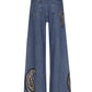 Embroidered Paisley Wide Leg Jean