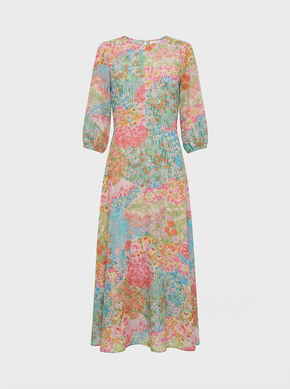 Wispy Floral Garden Long Dress