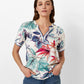 V-Neck Fresh Floral Cotton Top