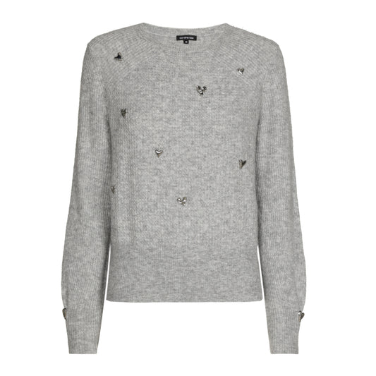 Silver Heart Speckled Wool Sweater