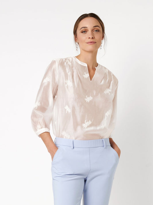 Embroidered Cotton Organza Tunic