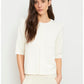 Cable Applique Half-Sleeve Top