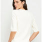 Cable Applique Half-Sleeve Top