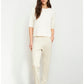 Cable Applique Half-Sleeve Top