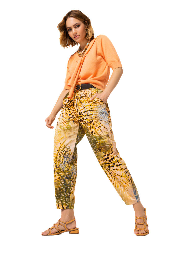 Leopard Print Belted Baggy Pant