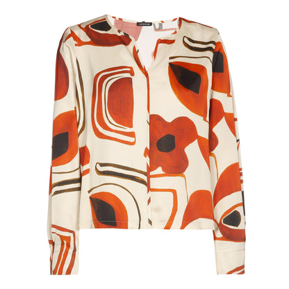 Silky Abstract Patterned Blouse