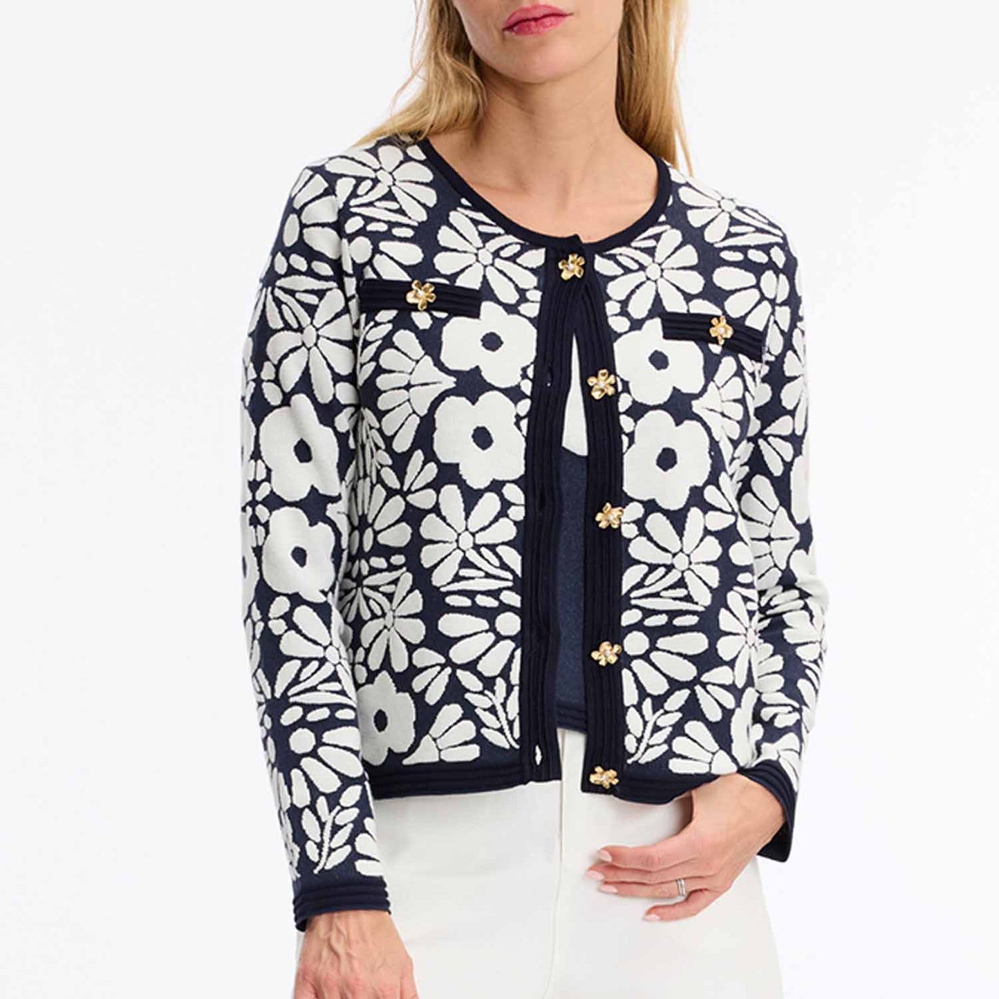 Flower Buttoned Twin Set