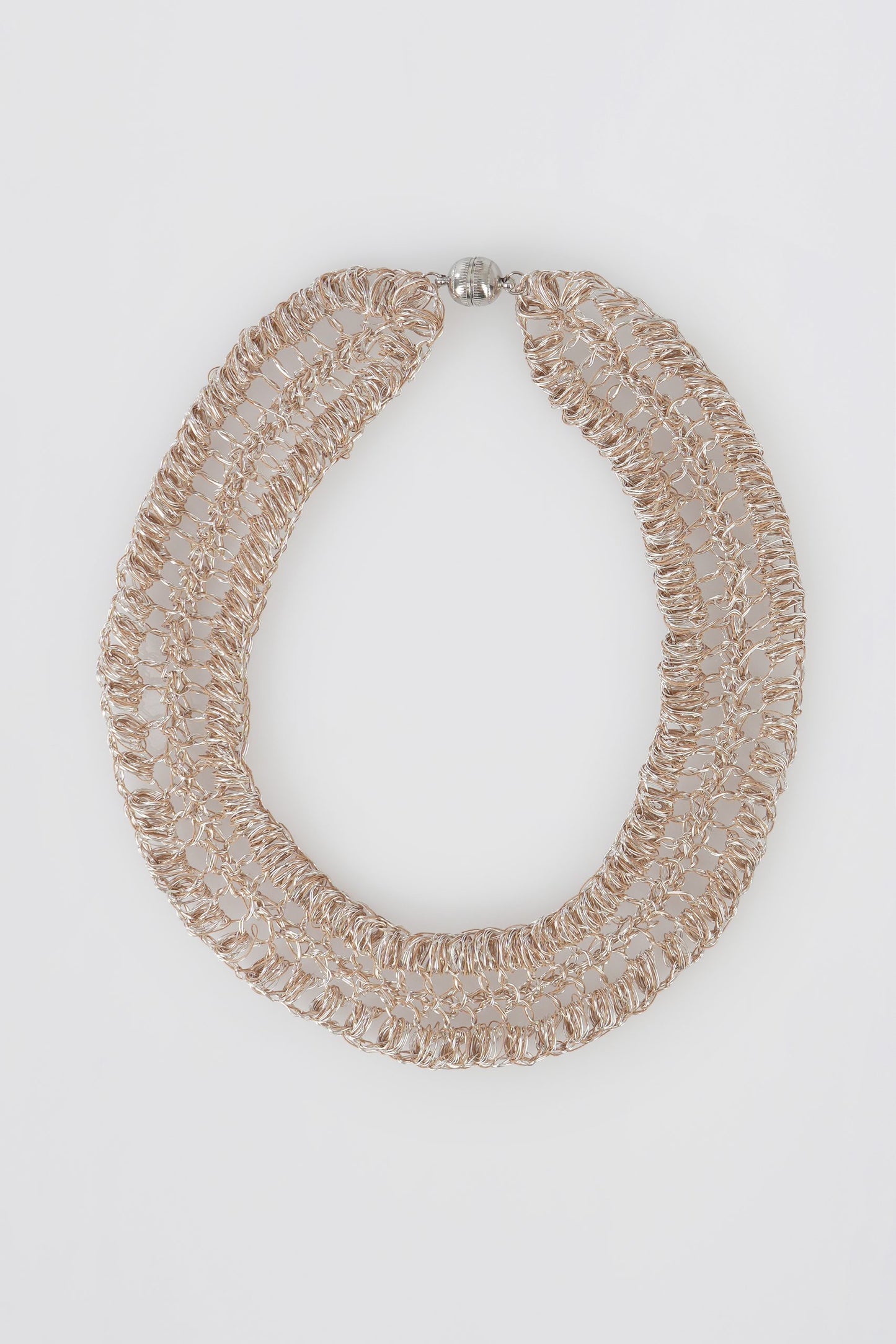 Cleopatra Silver-Plated Crochet Necklace