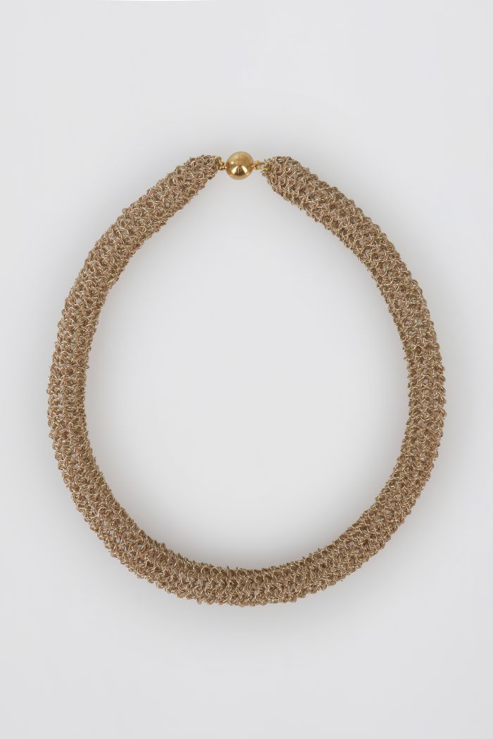 Gold-Plated Tube Crochet Necklace